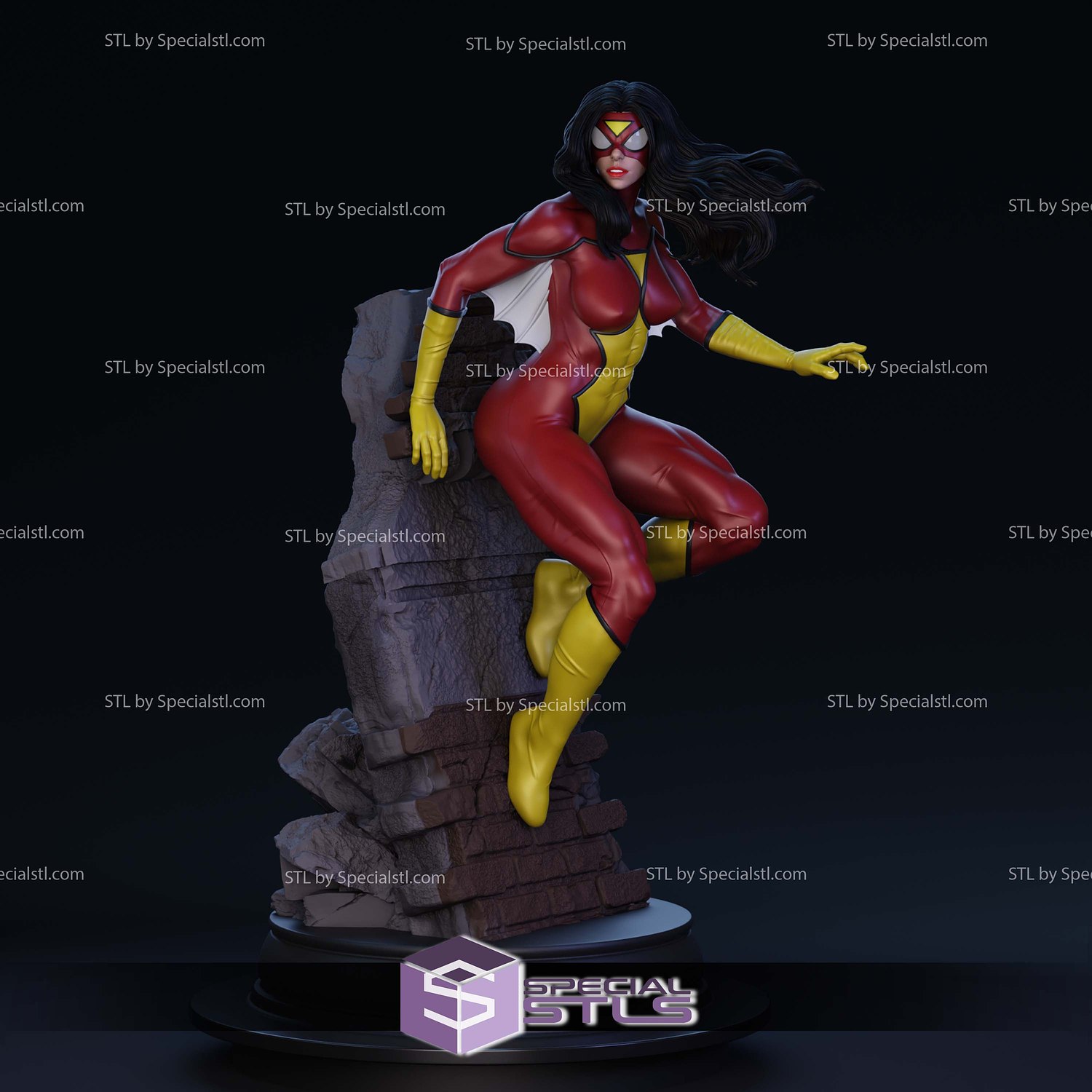 Spiderwoman by Wall STL Files 3D Model — view 6