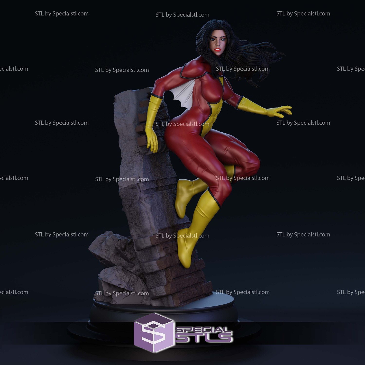 Spiderwoman by Wall STL Files 3D Model — view 8