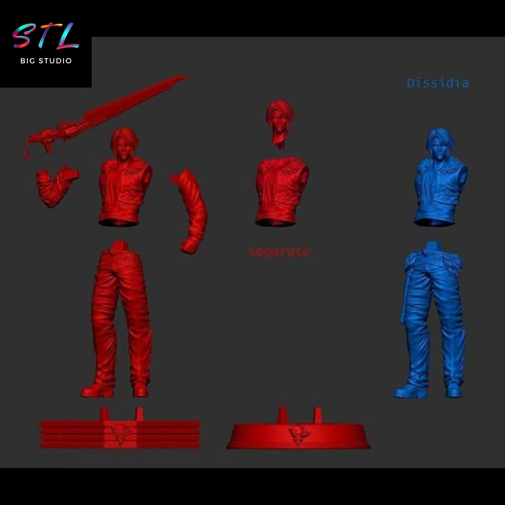 Squall Leonhart STL | 3D Printable Figure | Final Fantasy VIII Model — view 5