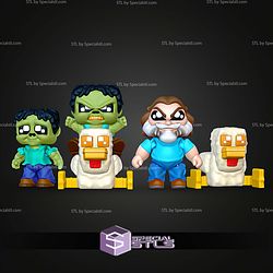 Super Basic STL Minecraft Movie Minis Pack Multicolor 3D Model