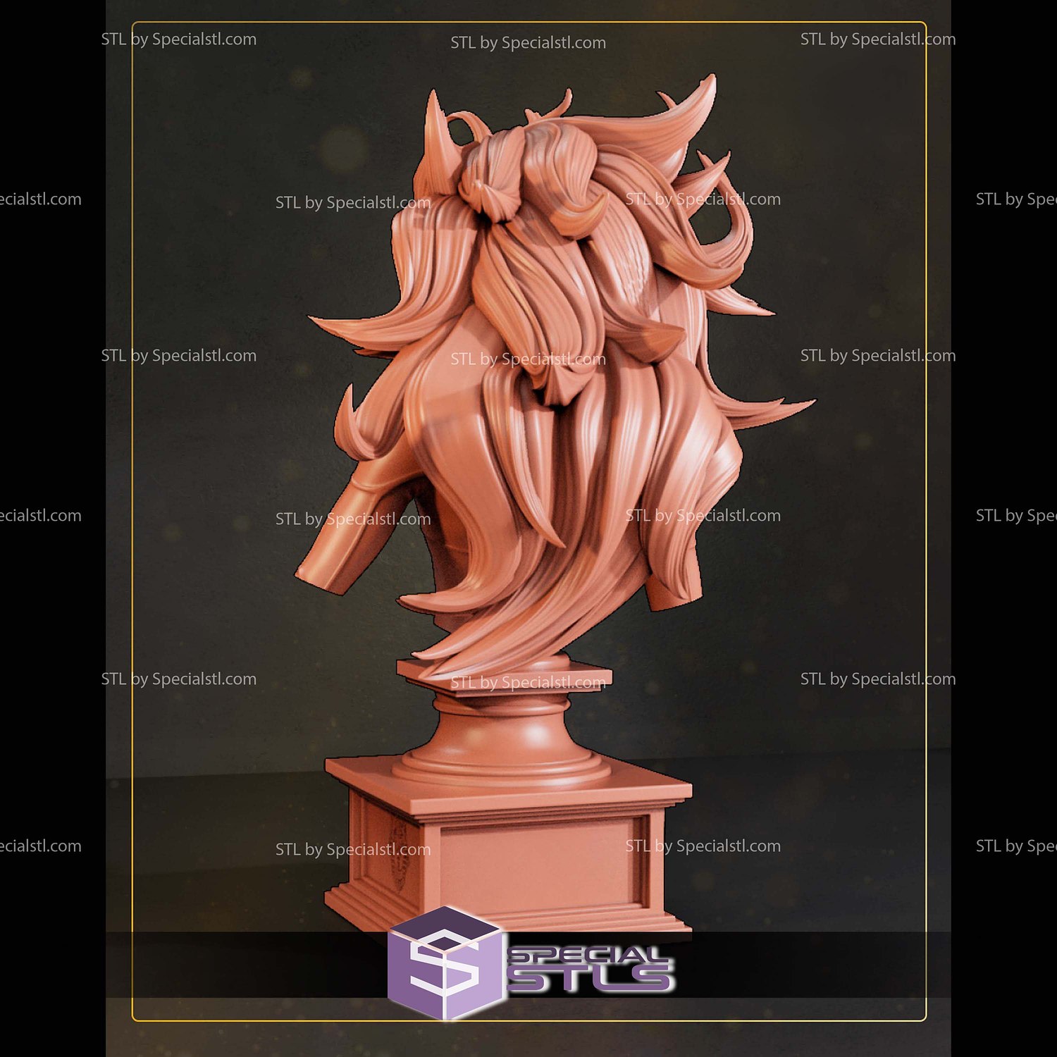 Dark Phoenix Stylized Bust 3D Printer Files STL Model — view 3