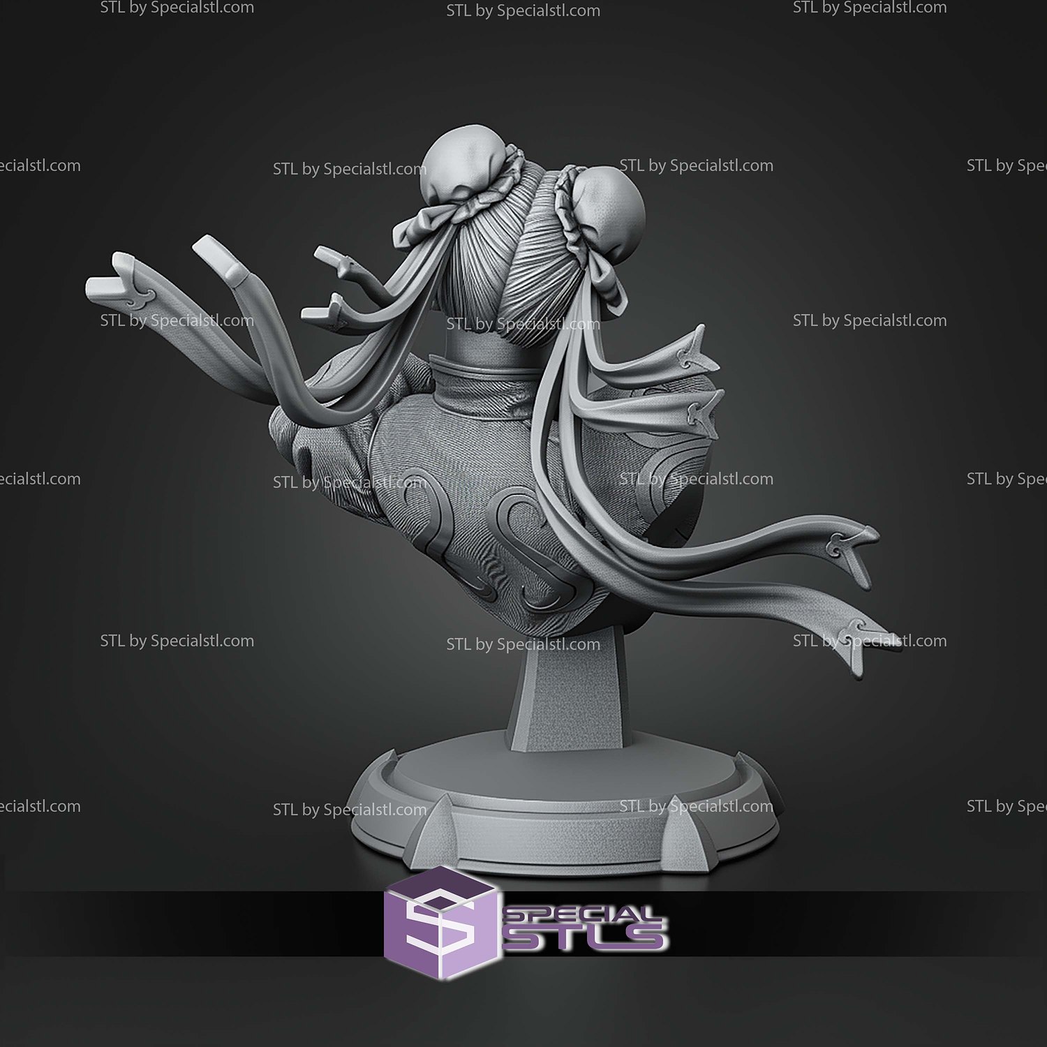 Chun-Li Street Fighter Bust 120mm STL Files 3D Model — view 2