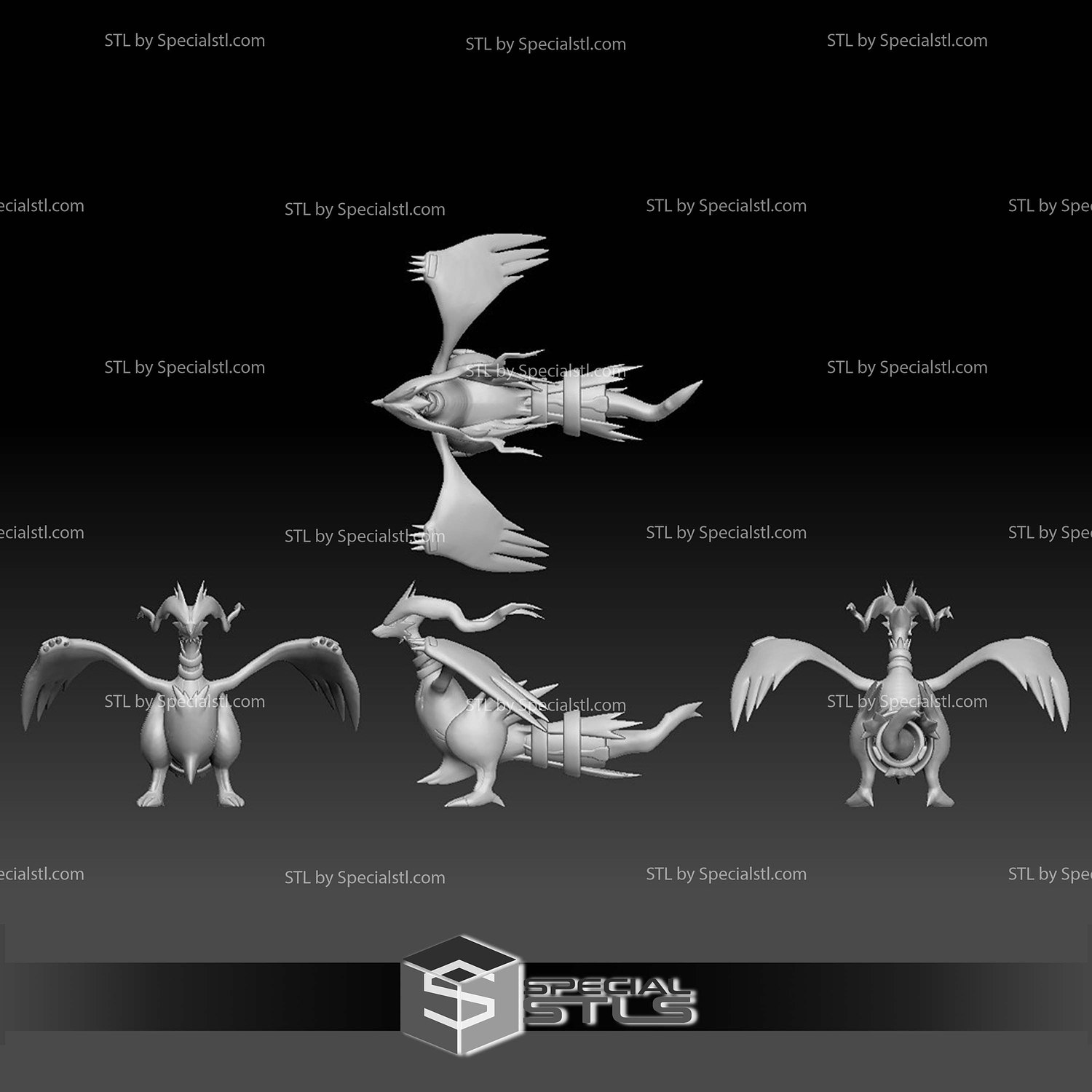 Pokemon STL Collection Reshiram 3D Model — view 2