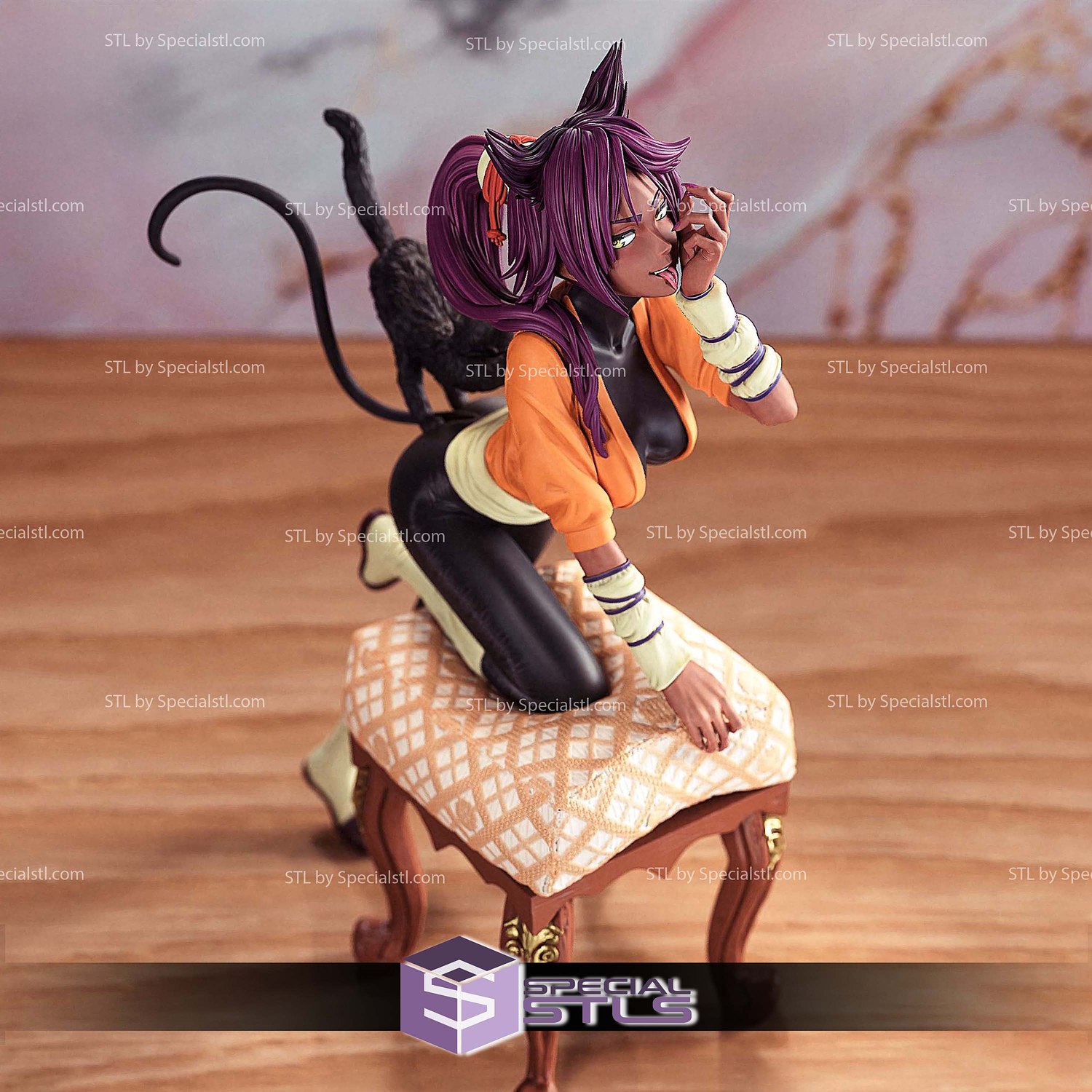 Yoruichi Licking 3D Print Files STL Model — view 3