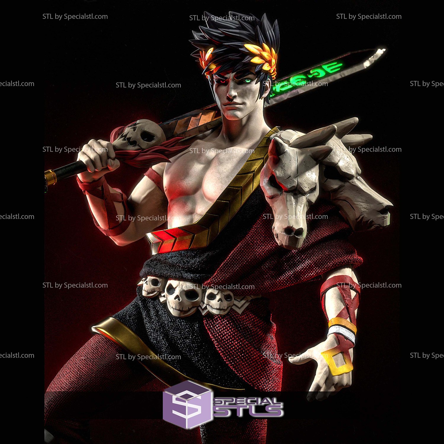 Zagreus Hades 351mm 3D Printer Files STL Model — view 4