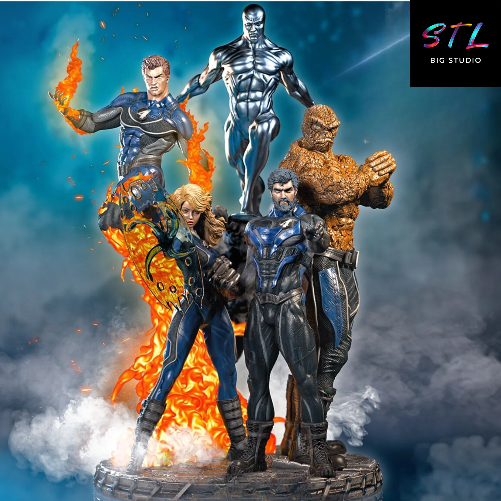 Fantastic Four STL | Marvel | 3D Diorama to Print Model