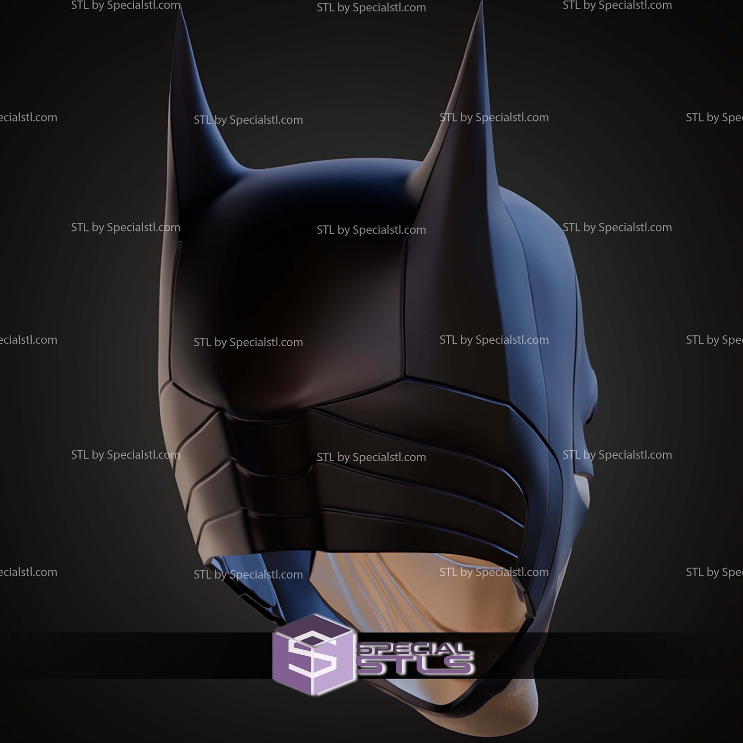 Cosplay STL Files Bat Joker Helmet 3D Model — view 7