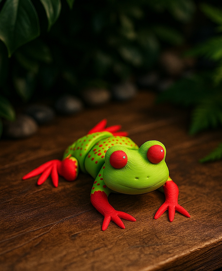 Rainforest Frog Fidget Toy – Articulated Model 3D 3MF Model