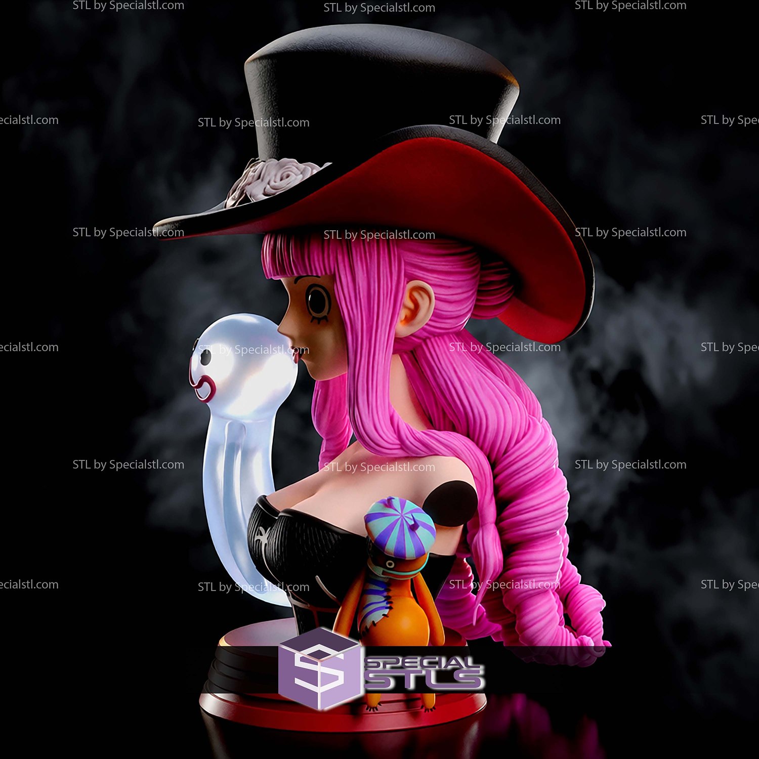 Perona Ghost Princess Bust STL Files 3D Model — view 2