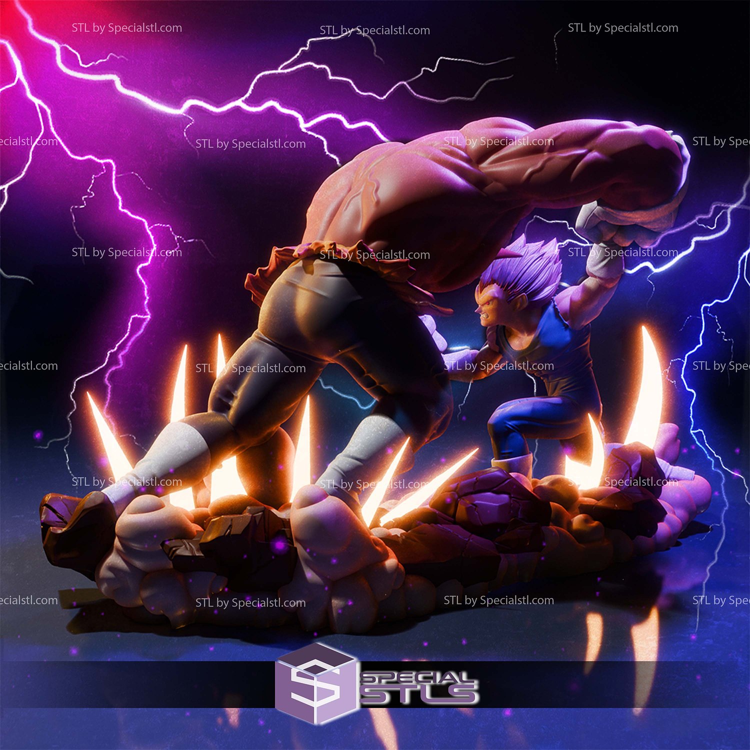 Vegeta Fight Toppo 3D Print Files STL Model — view 3