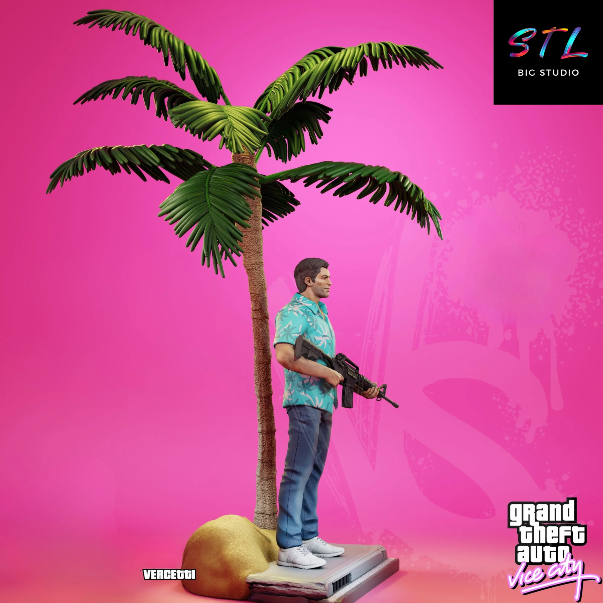 Tommy Vercetti STL | GTA Vice City | 3D Printable Figure Model — view 2