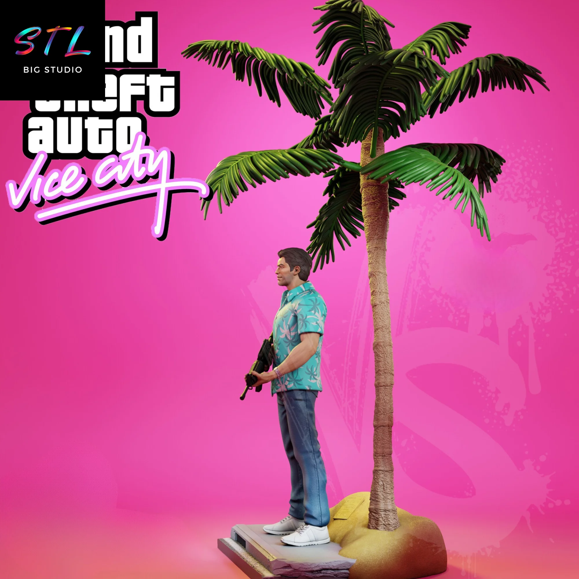 Tommy Vercetti STL | GTA Vice City | 3D Printable Figure Model — view 3