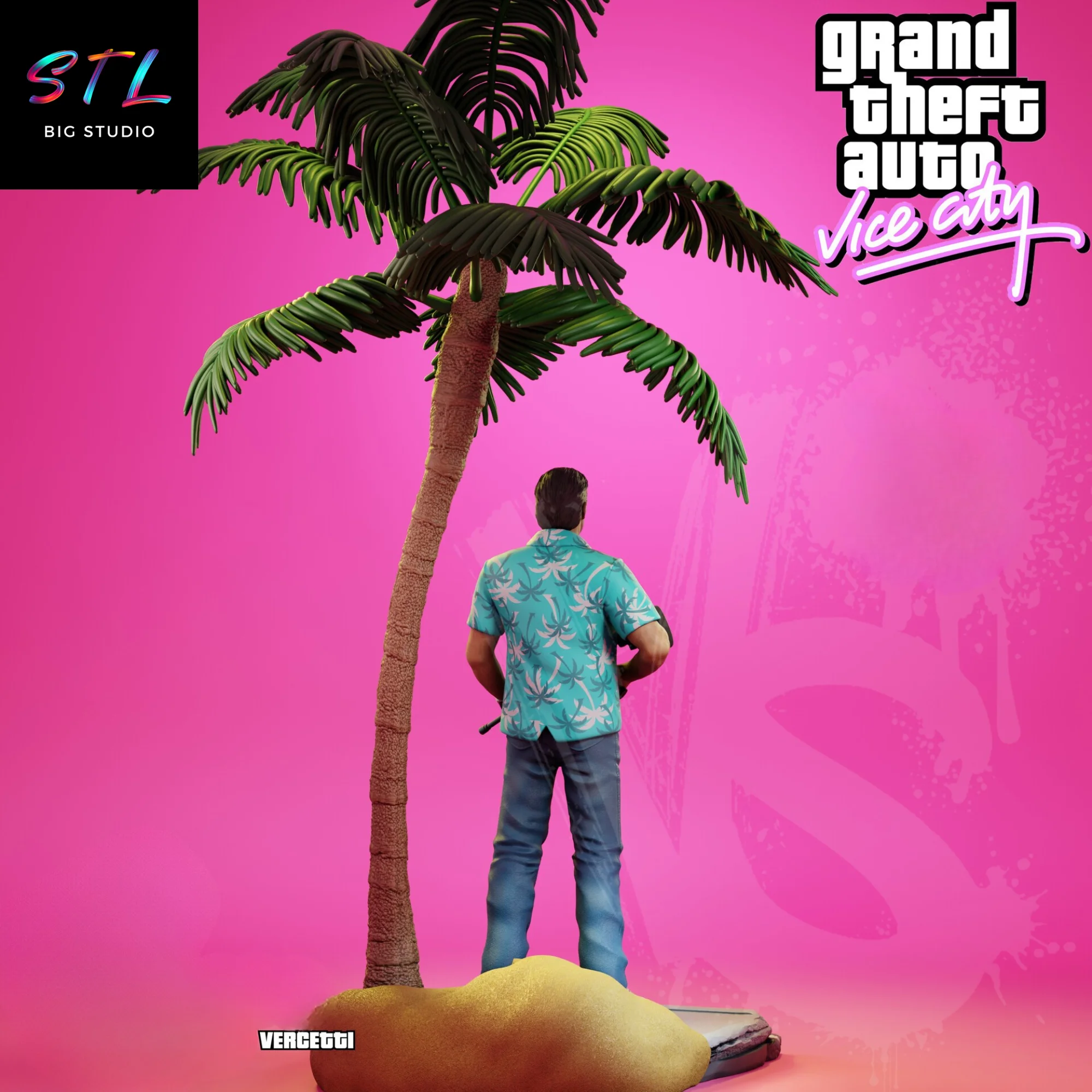Tommy Vercetti STL | GTA Vice City | 3D Printable Figure Model — view 4