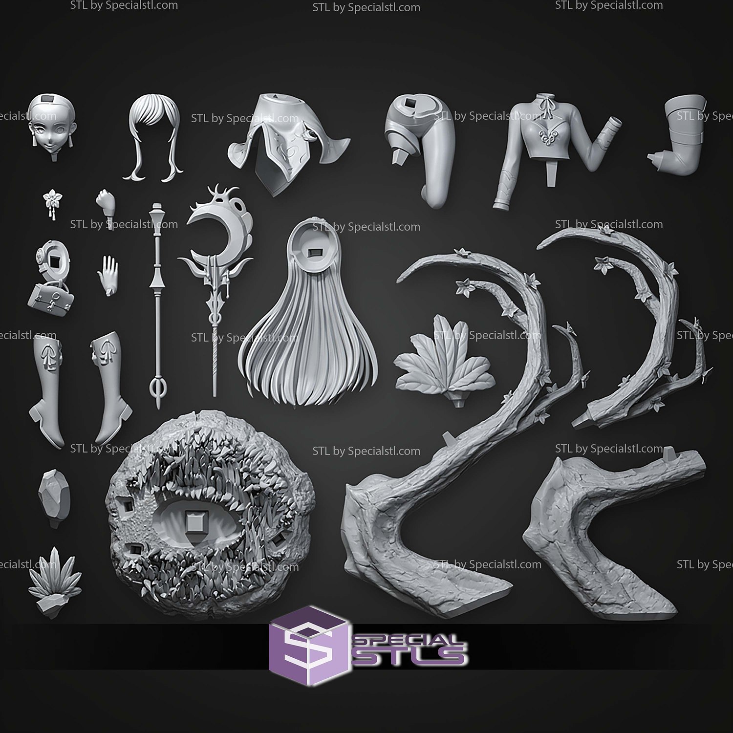 Aoi Haruka Witch Fanart STL Files 3D Model — view 2