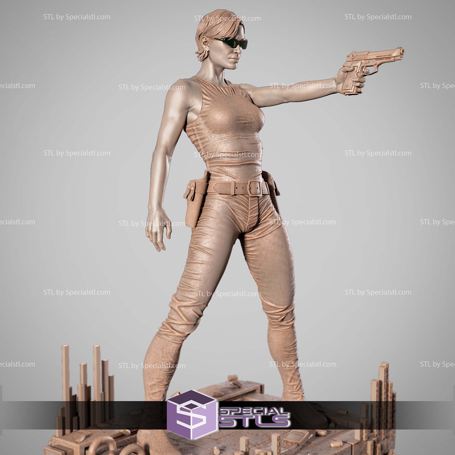 Trinity Pointing Gun STL Files 3D Model — view 2