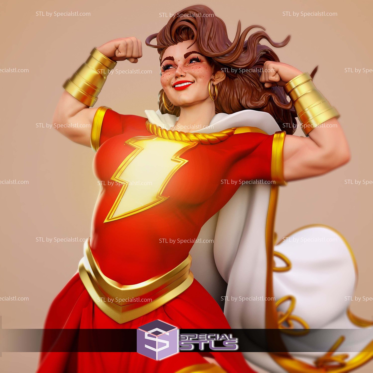 Mary Marvel Power Pose 3D Printer Files STL Model — view 3