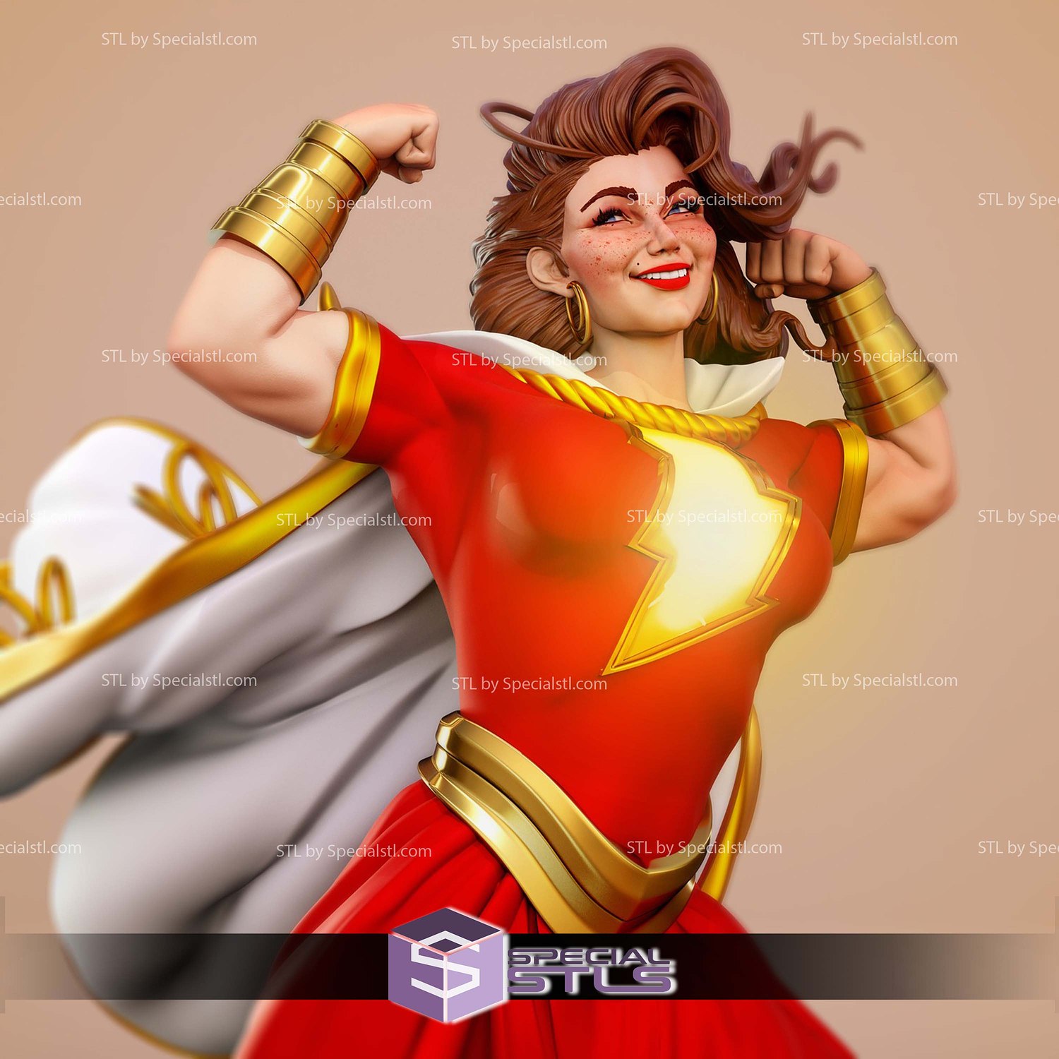Mary Marvel Power Pose 3D Printer Files STL Model — view 4