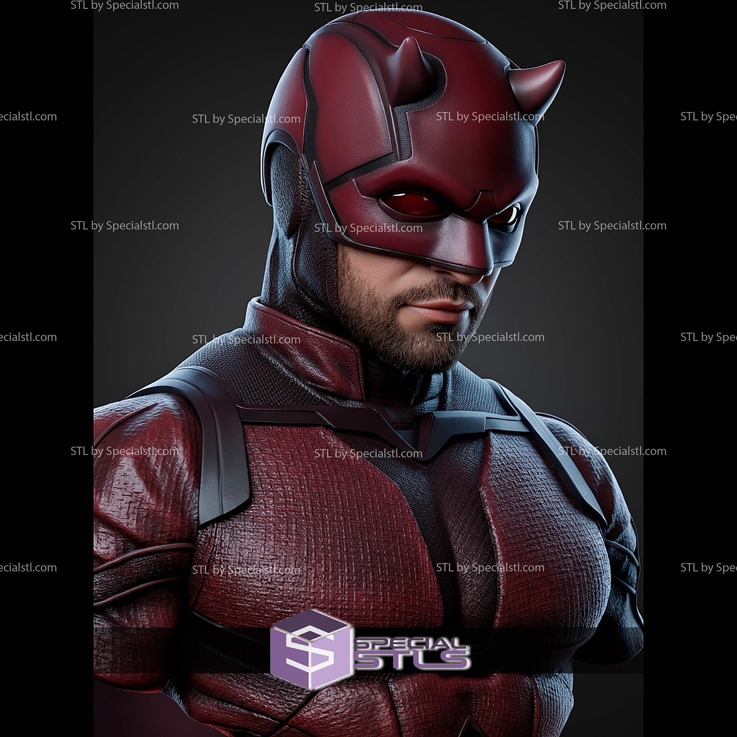 Daredevil 2026 Portrait Bust 310mm STL Files 3D Model — view 3