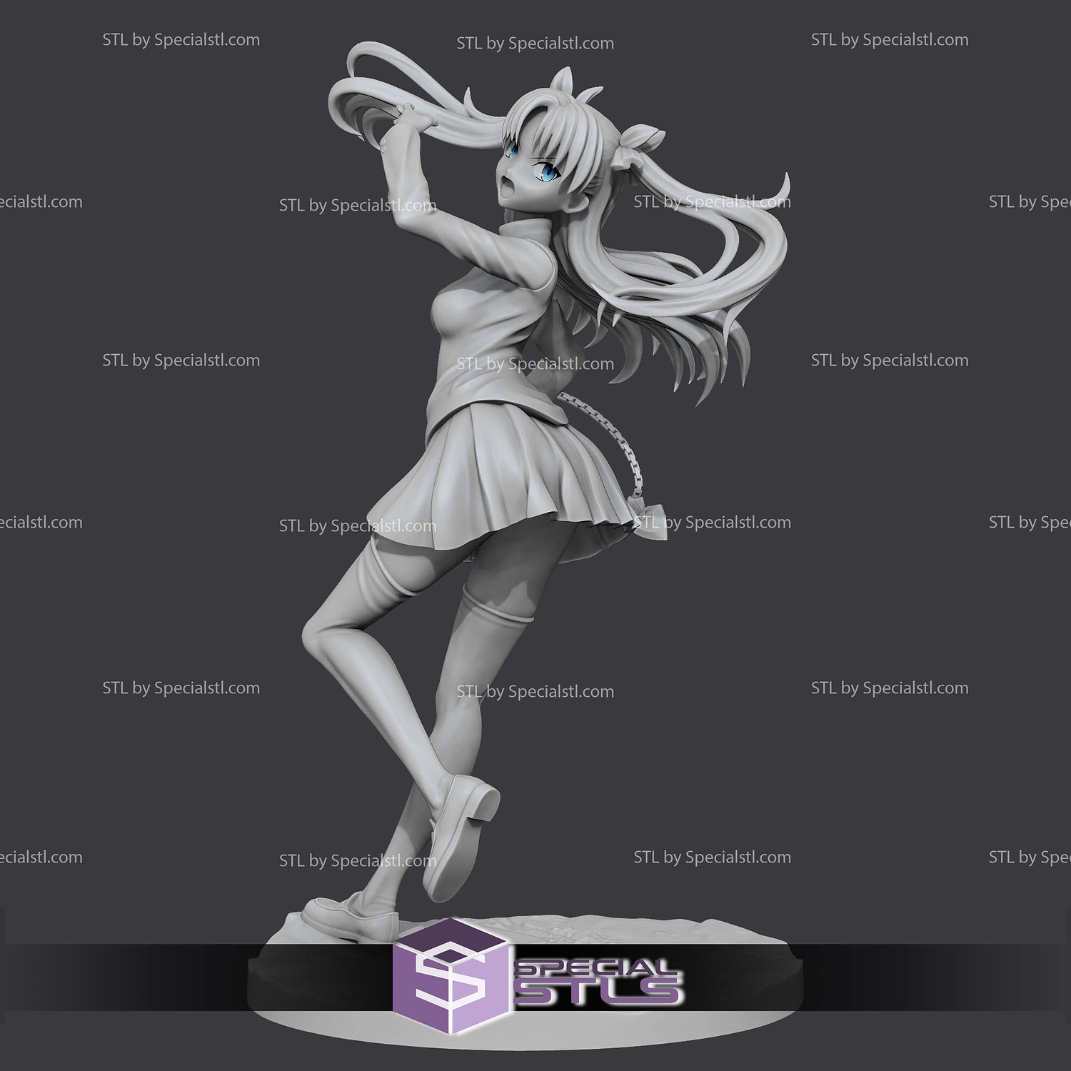 Rin Tohsaka 193mm STL Files 3D Model — view 4