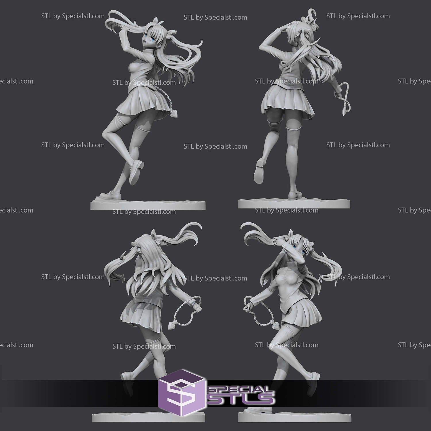 Rin Tohsaka 193mm STL Files 3D Model — view 5