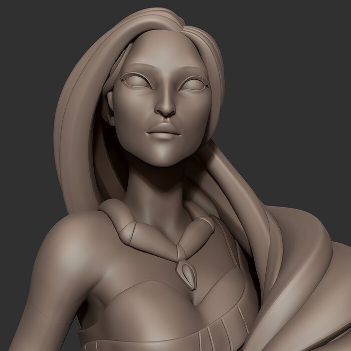 Pocahontas model for 3d print STL Model — view 2
