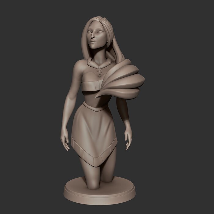 Pocahontas model for 3d print STL Model — view 3