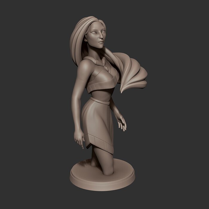 Pocahontas model for 3d print STL Model — view 4
