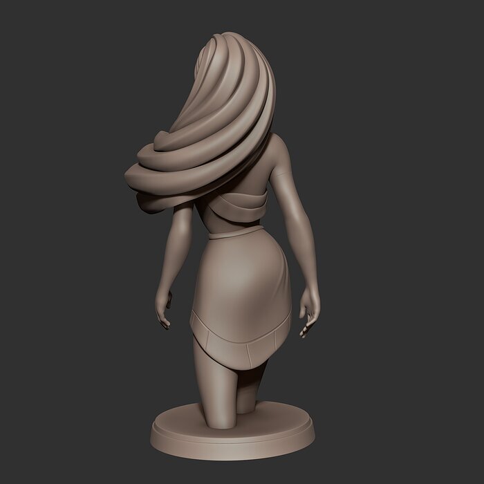Pocahontas model for 3d print STL Model — view 5