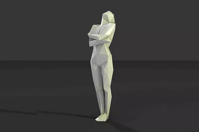 low poly women standing 3D 3DS Model
