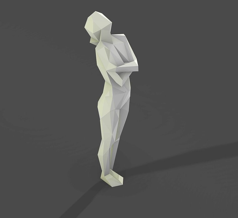 low poly women standing 3D 3DS Model — view 2
