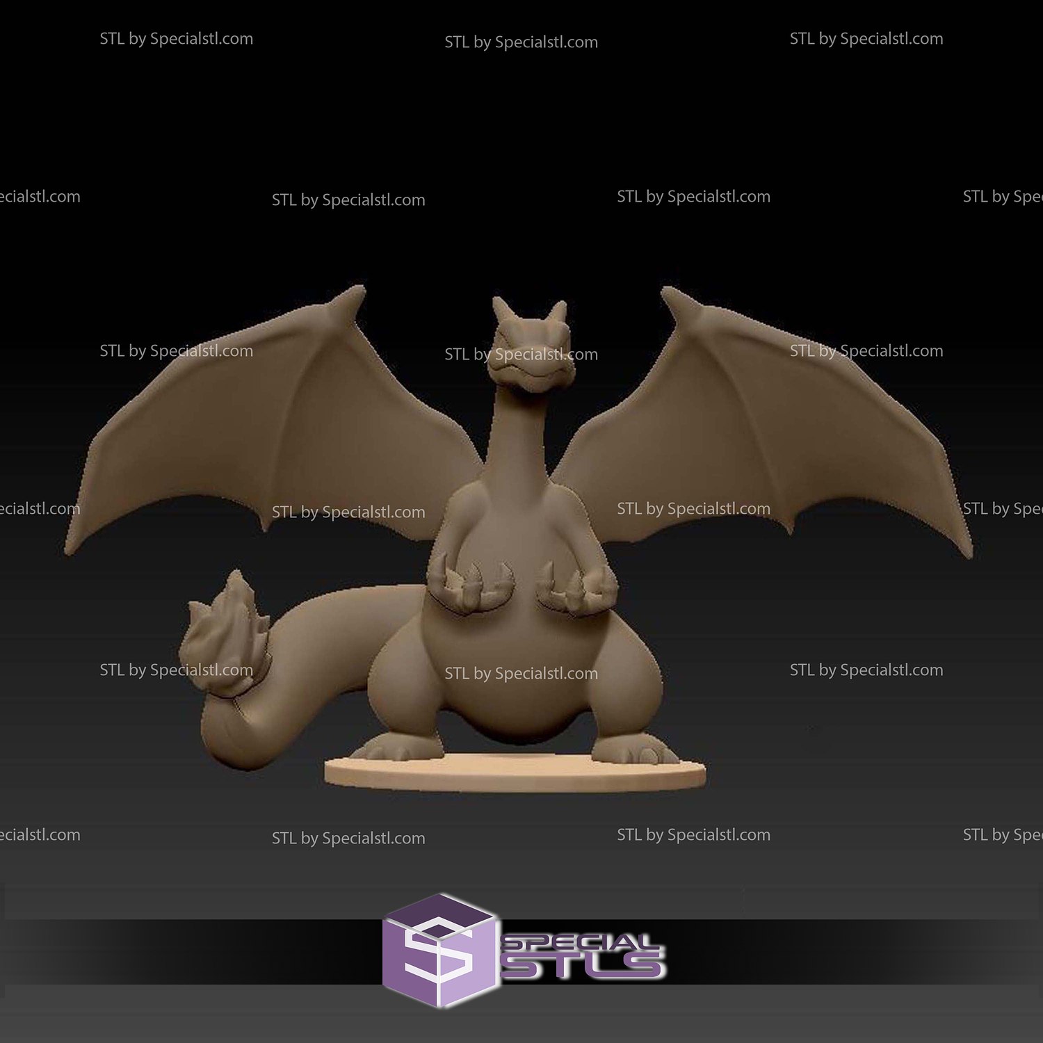 Charizard Joystick Holder 3D Model Sculpture STL Model — view 3