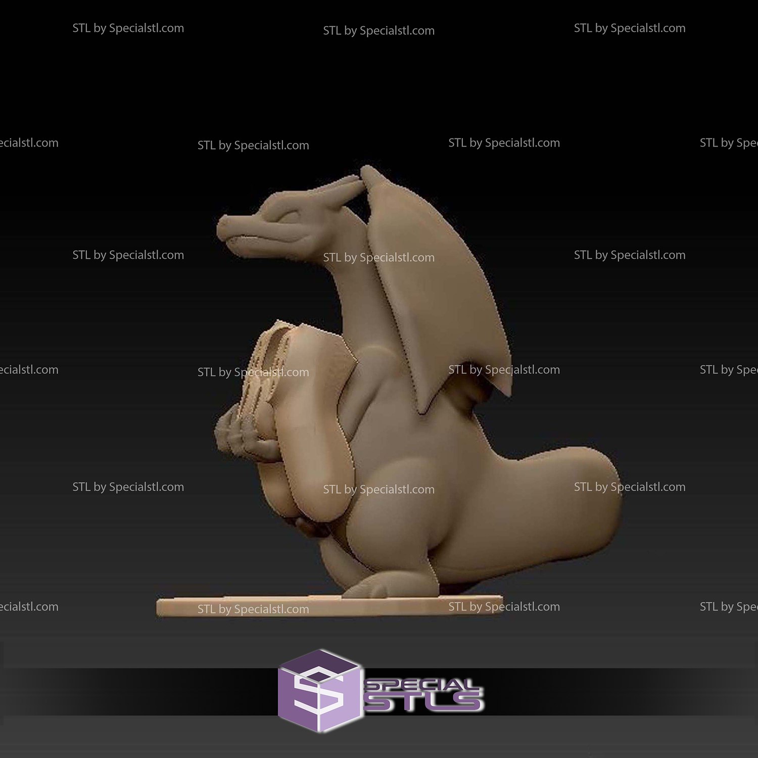 Charizard Joystick Holder 3D Model Sculpture STL Model — view 4