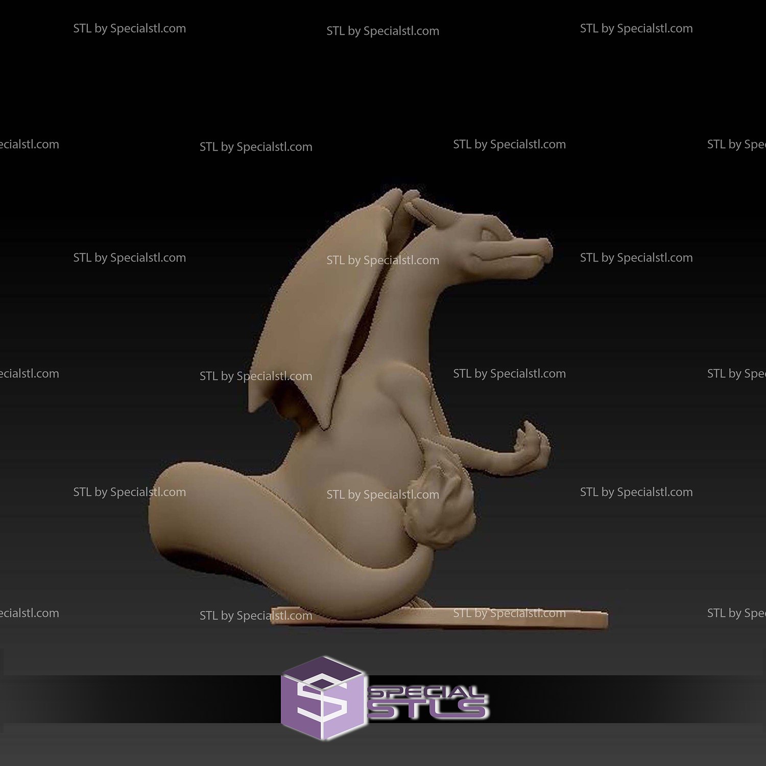 Charizard Joystick Holder 3D Model Sculpture STL Model — view 6