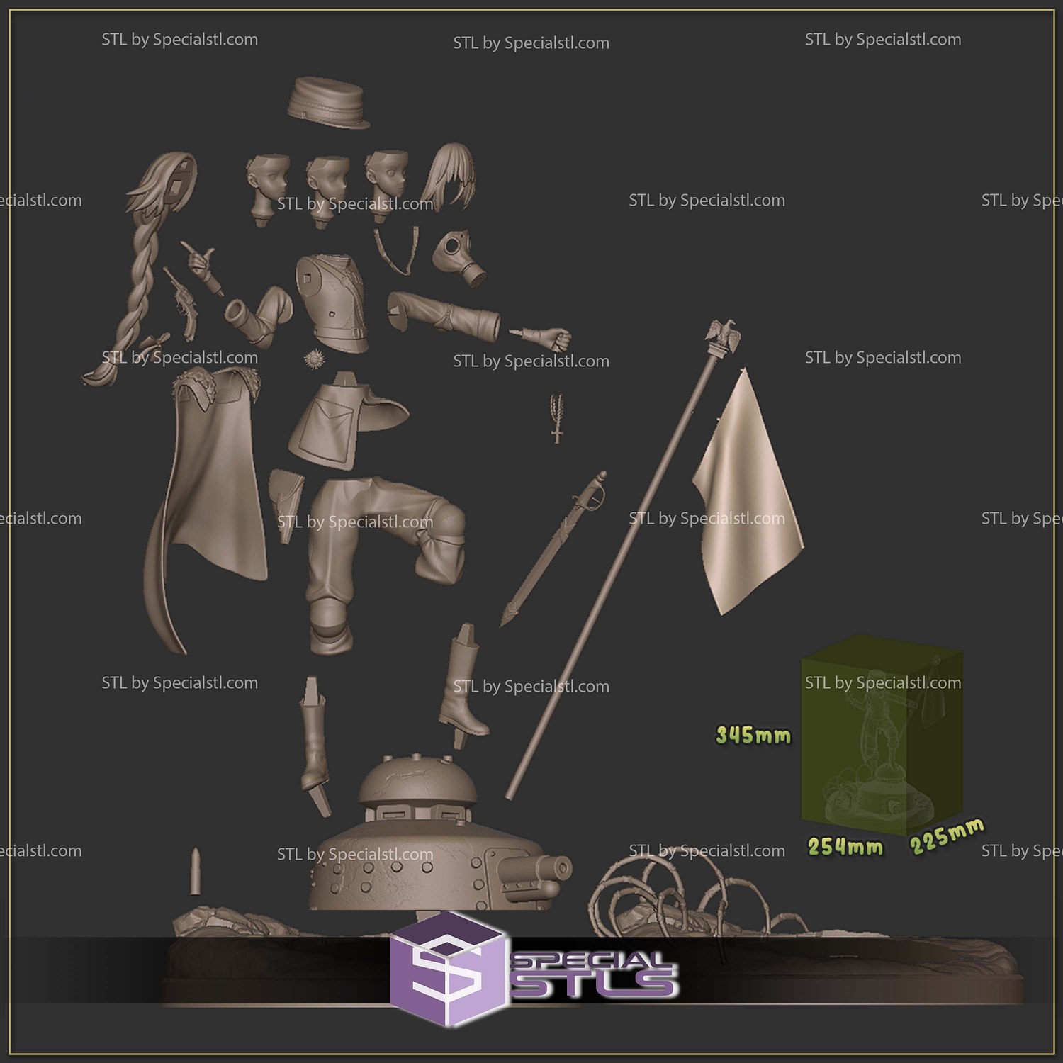 Great War Jeanne DArc 3D Printer Files STL Model — view 7