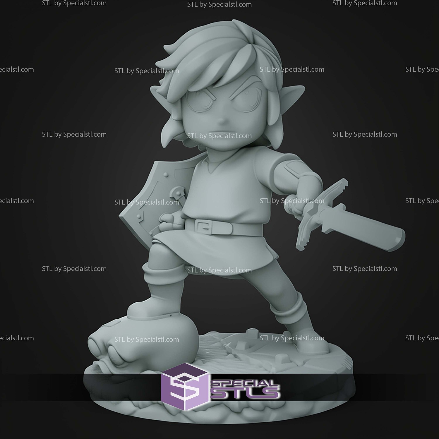 Chibi STL Collection Link Zelda 3D Model — view 3