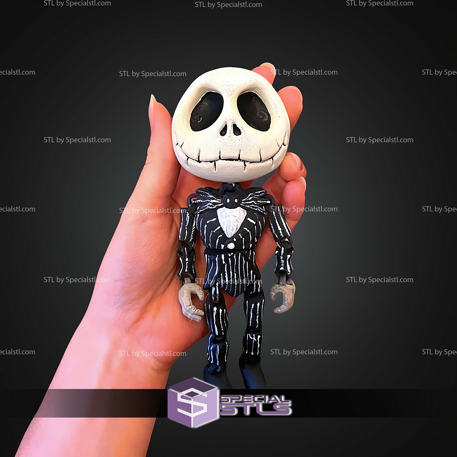 Super Basic STL Jack Skellington MultiColor 3D Model — view 3