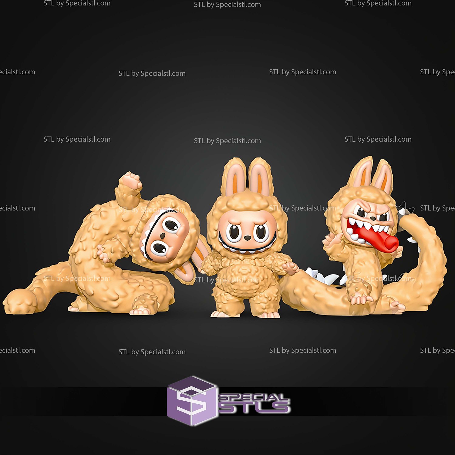 Super Basic STL Labubu Dragon MultiColor Flexi 3D Model — view 2