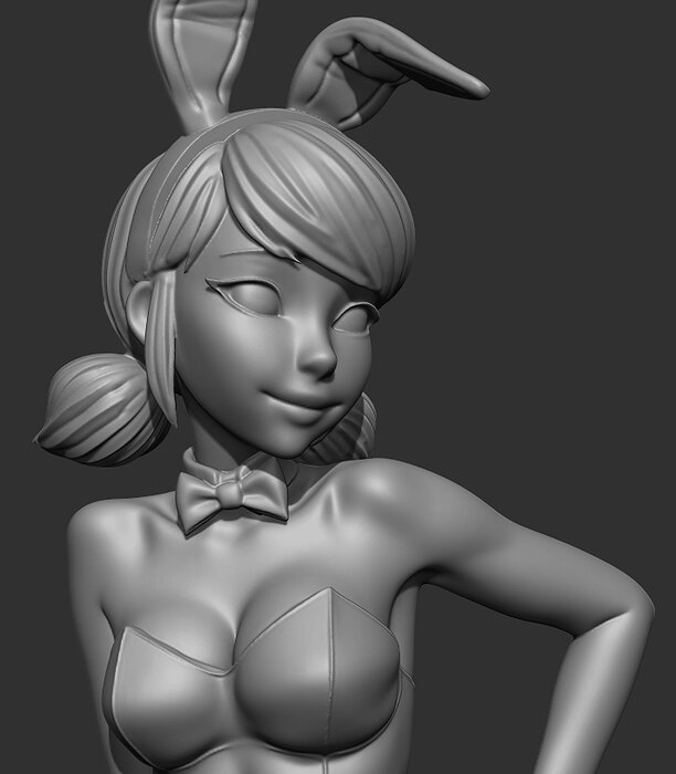 Adult Marinette Dupain Chen Ladybug - Bunny Suit 3D STL Model — view 6