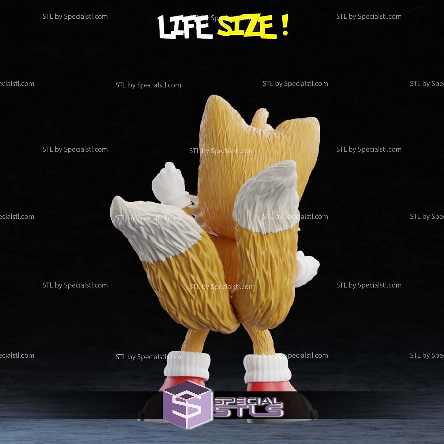 Life Size Tails from Sonic STL Files 3D Model — view 2