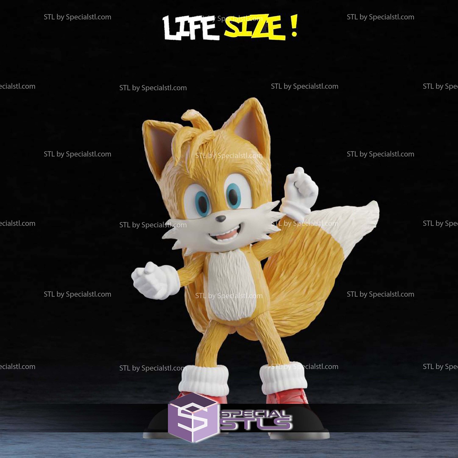 Life Size Tails from Sonic STL Files 3D Model — view 3