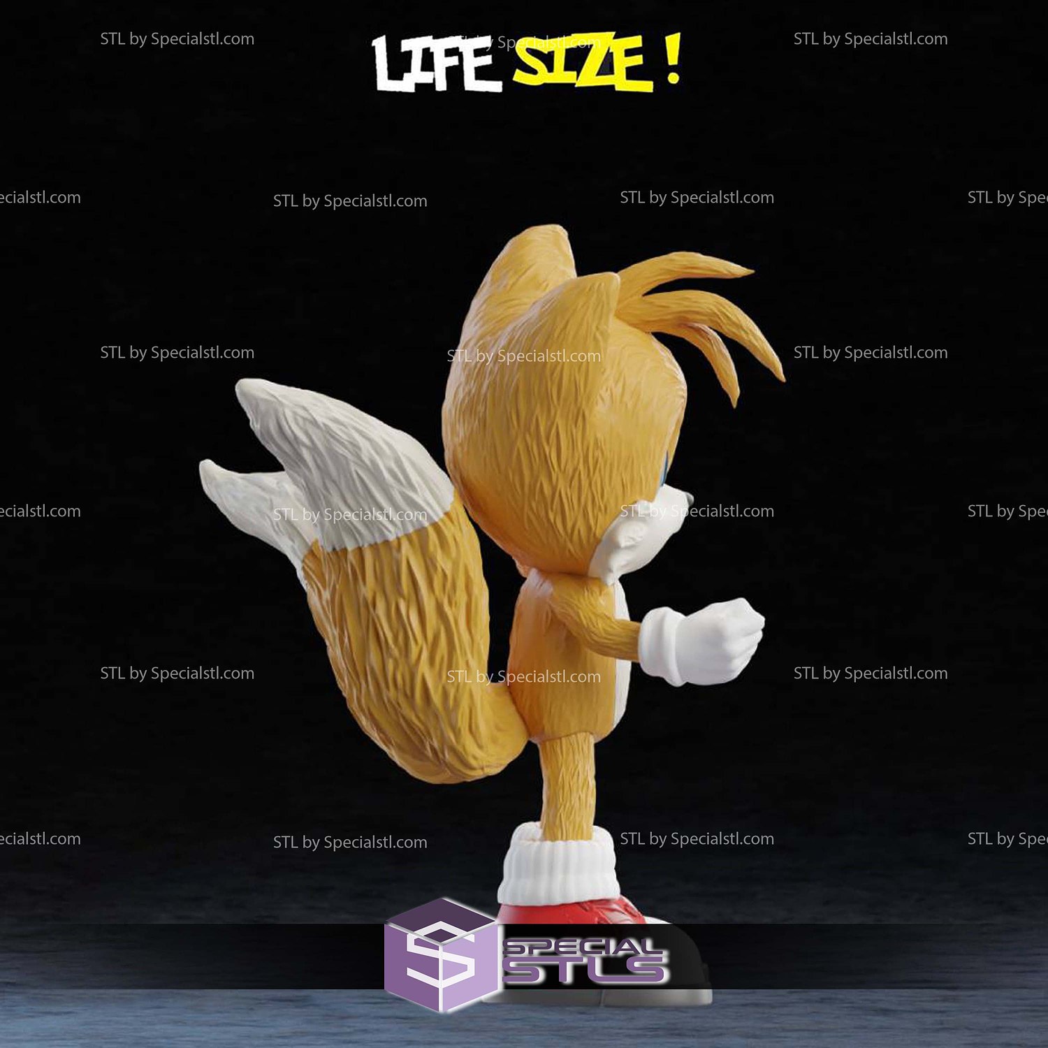 Life Size Tails from Sonic STL Files 3D Model — view 4