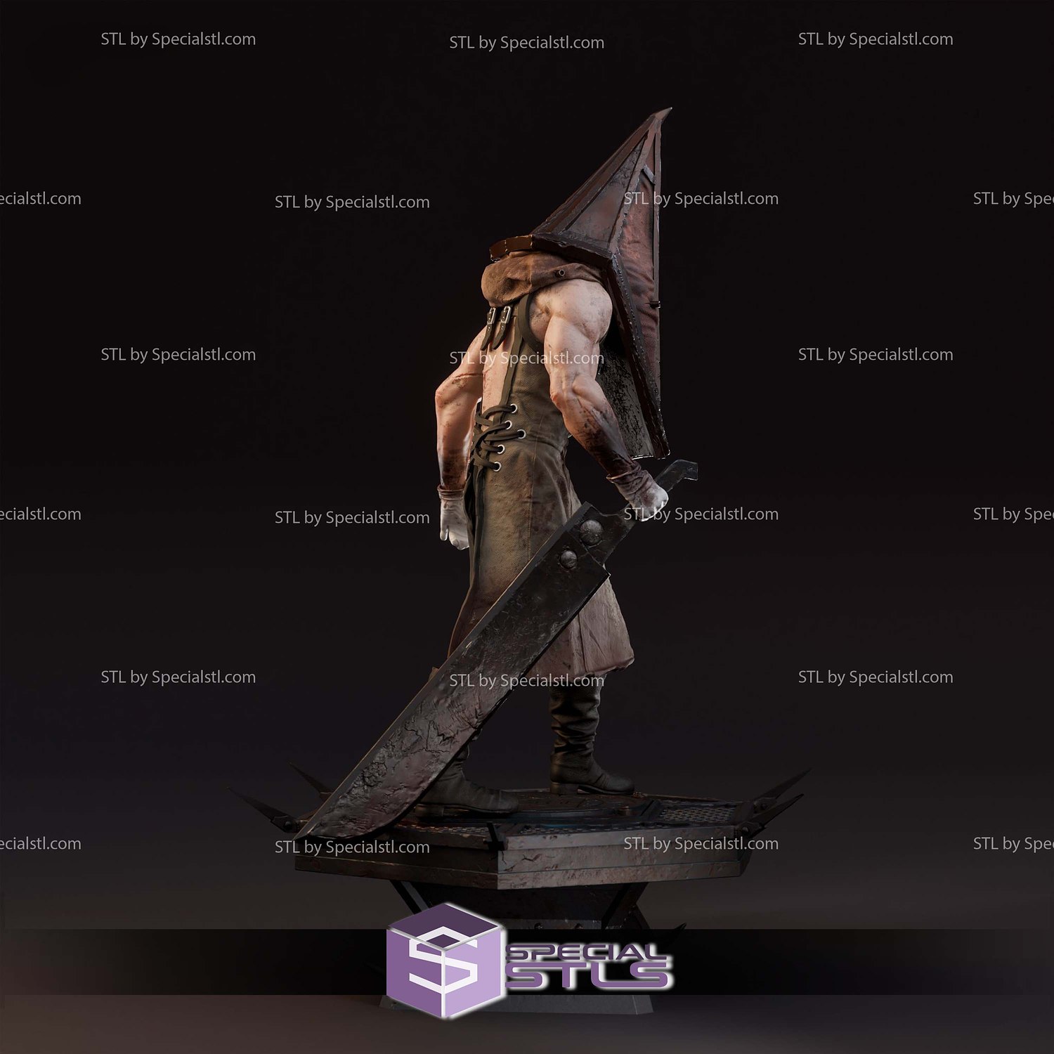 Pyramid Head Silent Hill 2 Remake STL Printer Files 3D Model — view 3