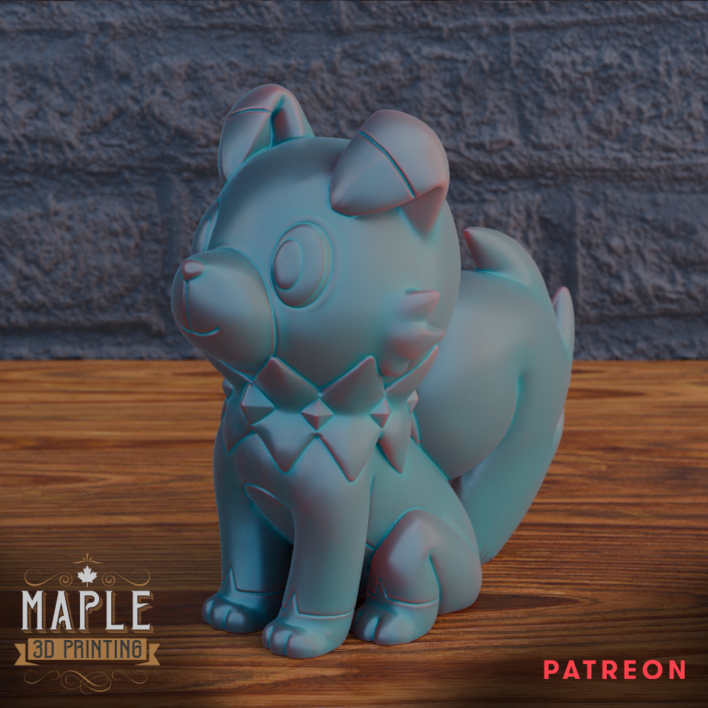 744. Rockruff - Ornamental and Basic - Pokemon 3D STL Model — view 2