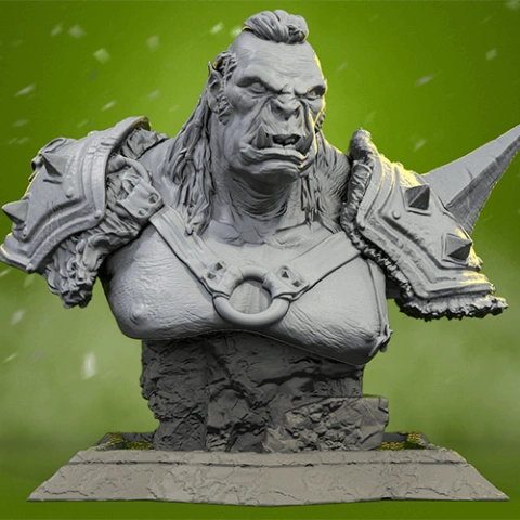Orc The Executioner Bust 3D Printer Files | Assembly STL Model