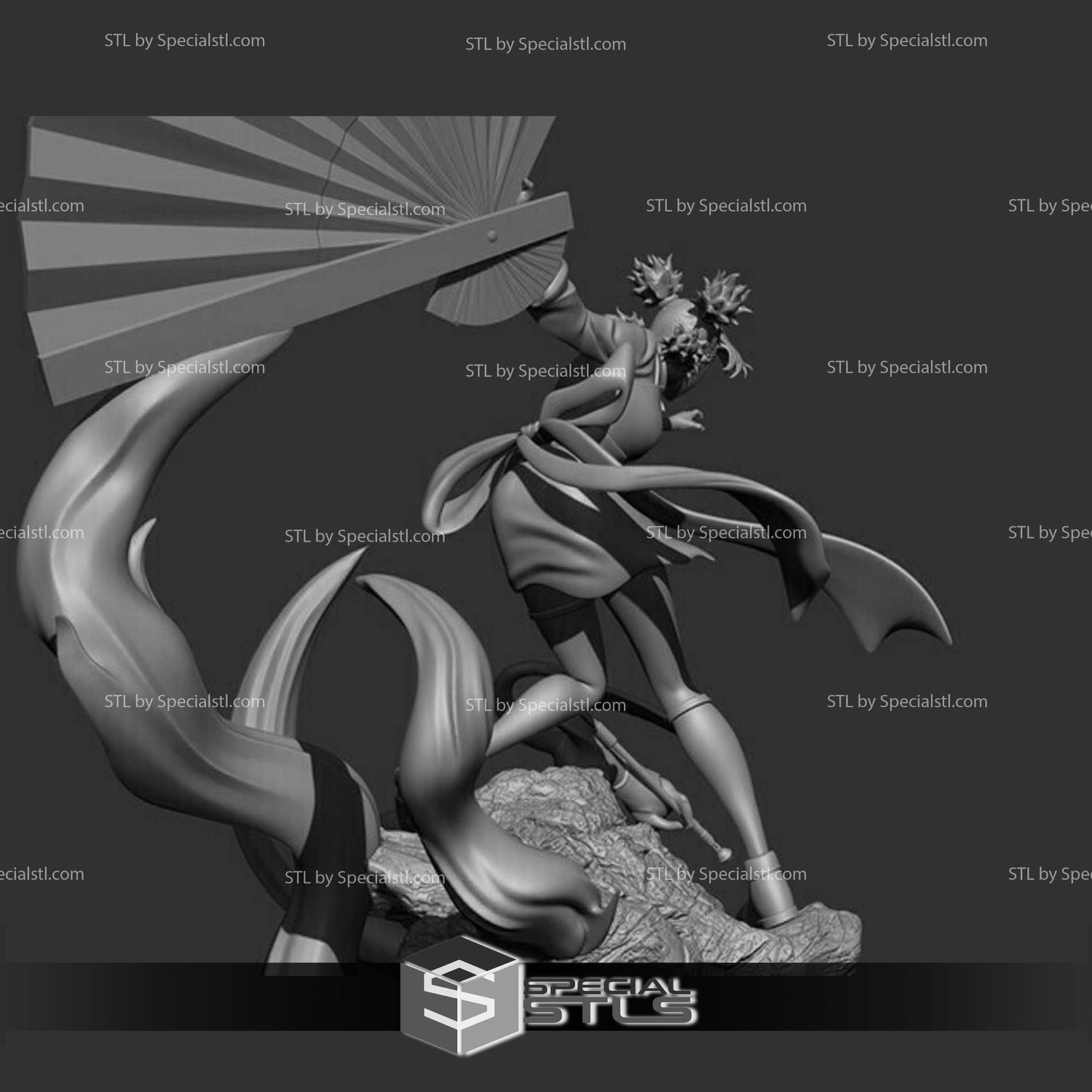 Temari Naruto Digital STL Files 3D Model — view 2