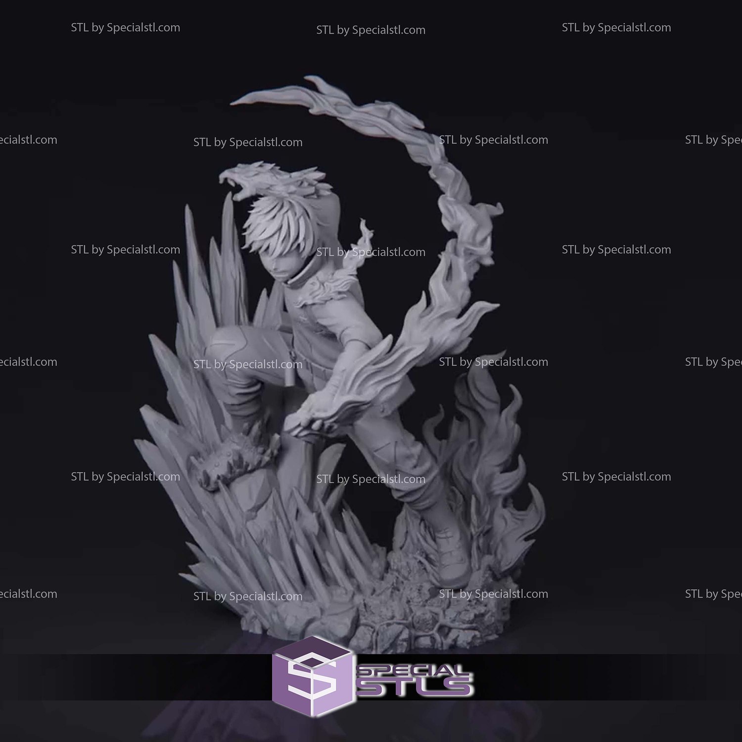 Shoto Todoroki The Ice and Fire Hero 3D Printer Files STL Model — view 2