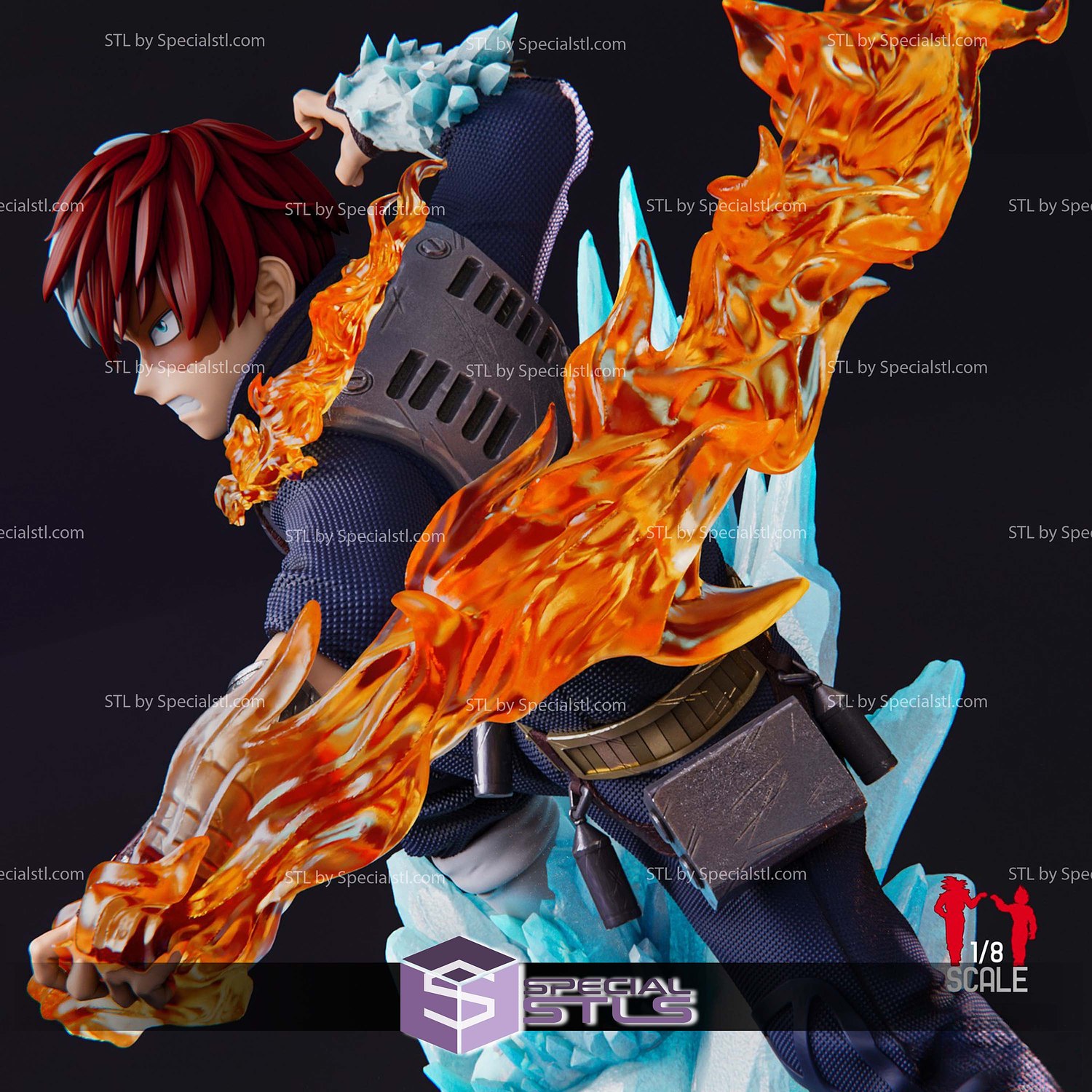 Shoto Todoroki The Ice and Fire Hero 3D Printer Files STL Model — view 3