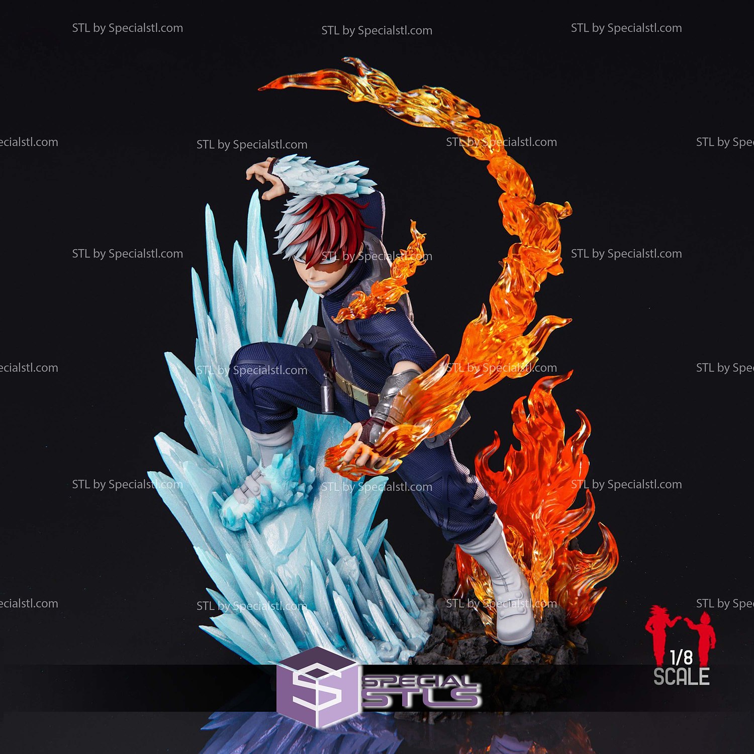 Shoto Todoroki The Ice and Fire Hero 3D Printer Files STL Model — view 4