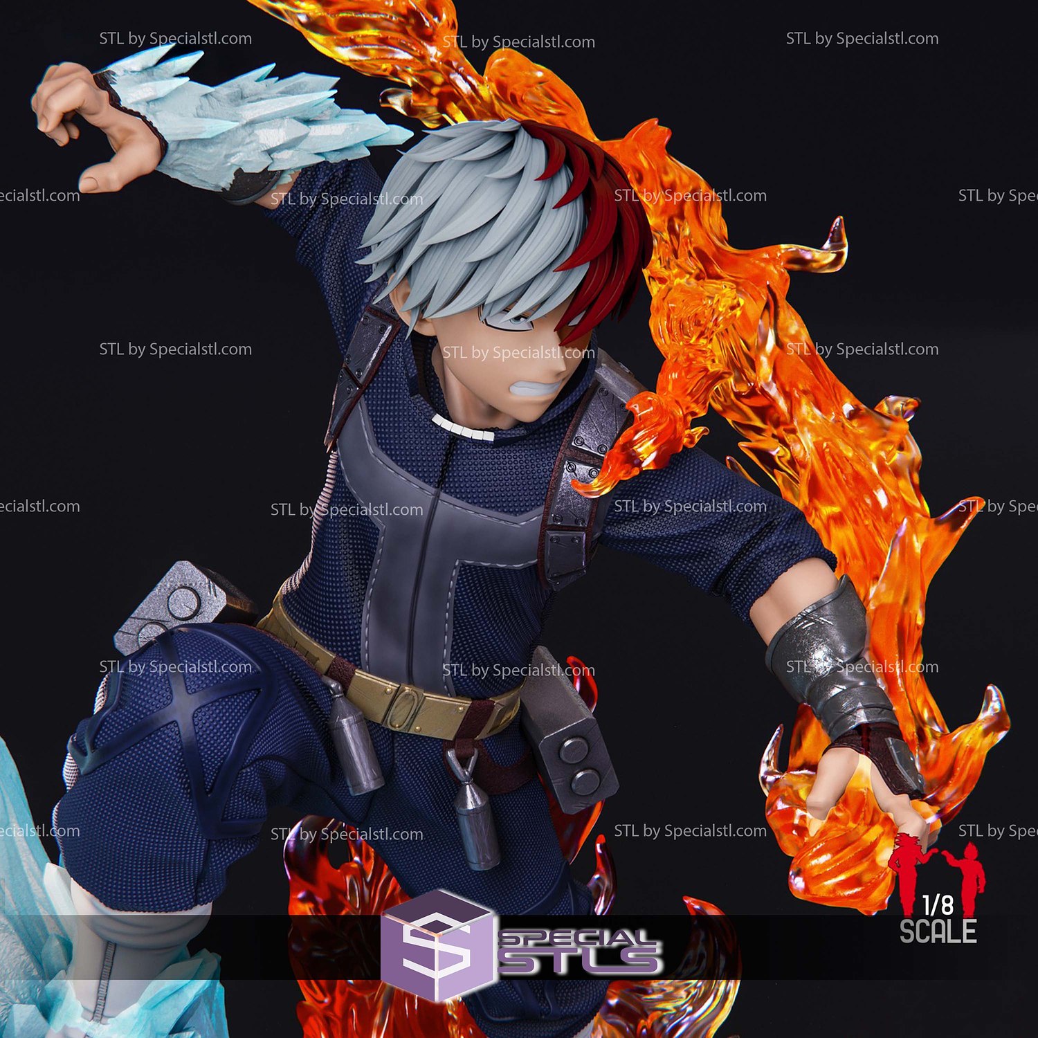 Shoto Todoroki The Ice and Fire Hero 3D Printer Files STL Model — view 5