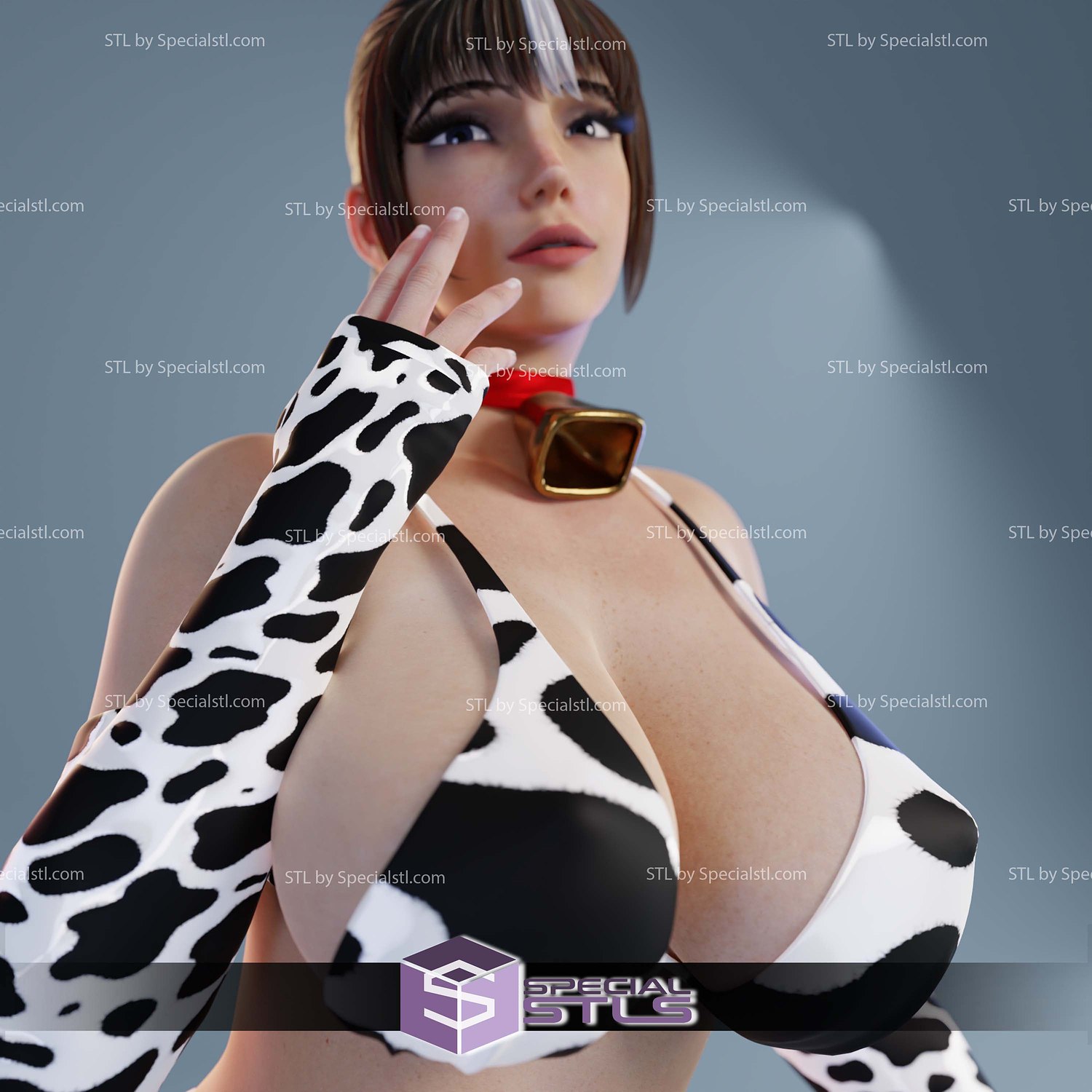 Josie Milkmaid Cowgirl Sculptures 3D Printing STL Model — view 4